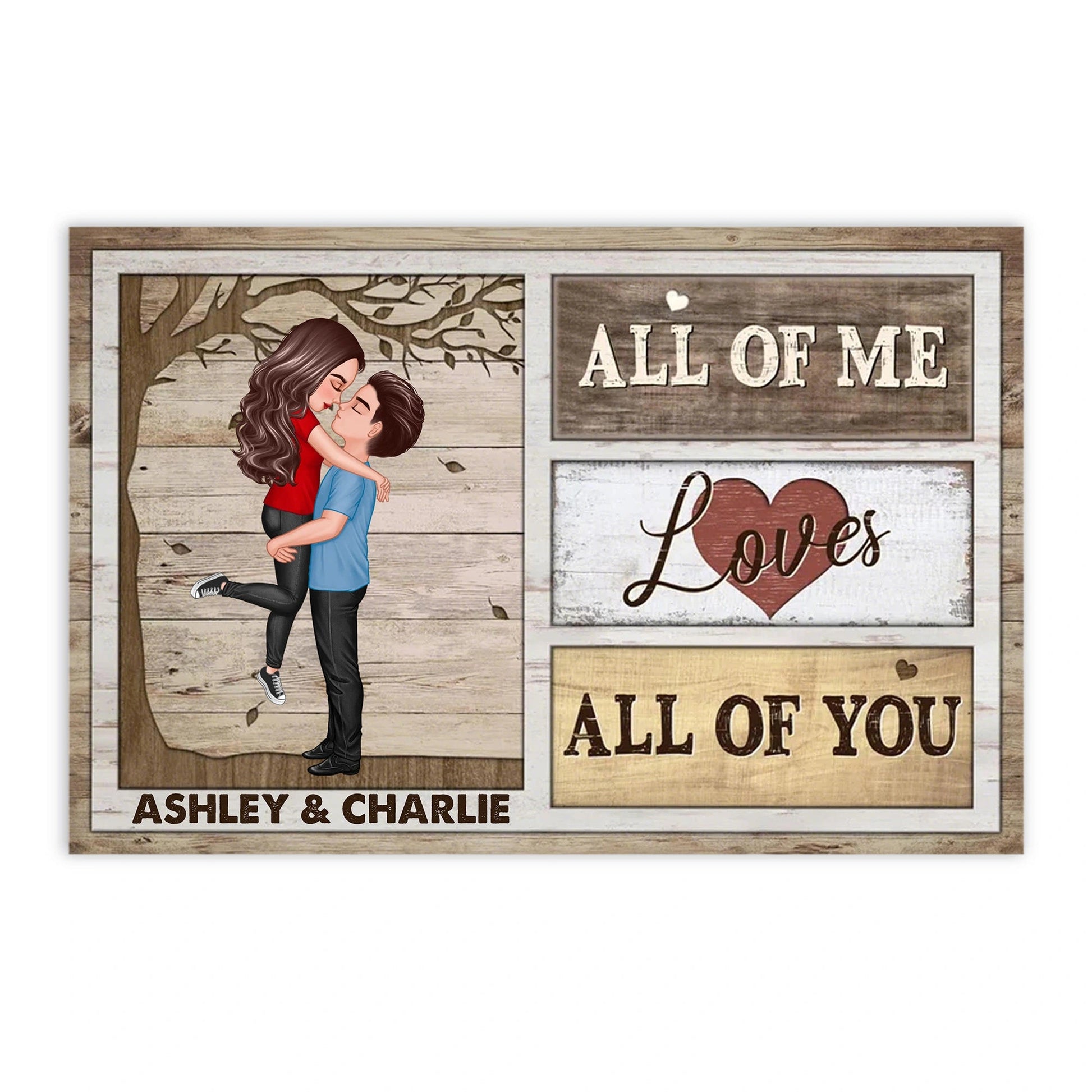 Personalized Romantic Canvas Print for Couples with Custom Names - Anniversary or Wedding Gift Other MagicInPrints