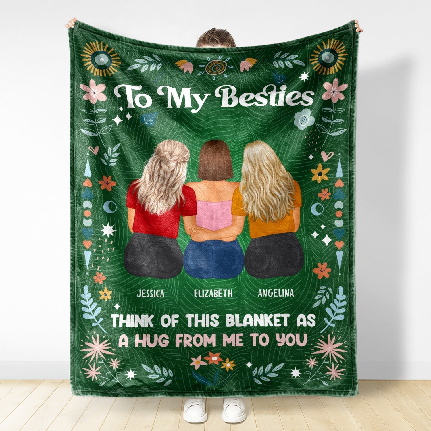 Personalized Sister Blanket - Cozy Gift with Custom Names - Holiday Sentiment Blanket MagicInPrints