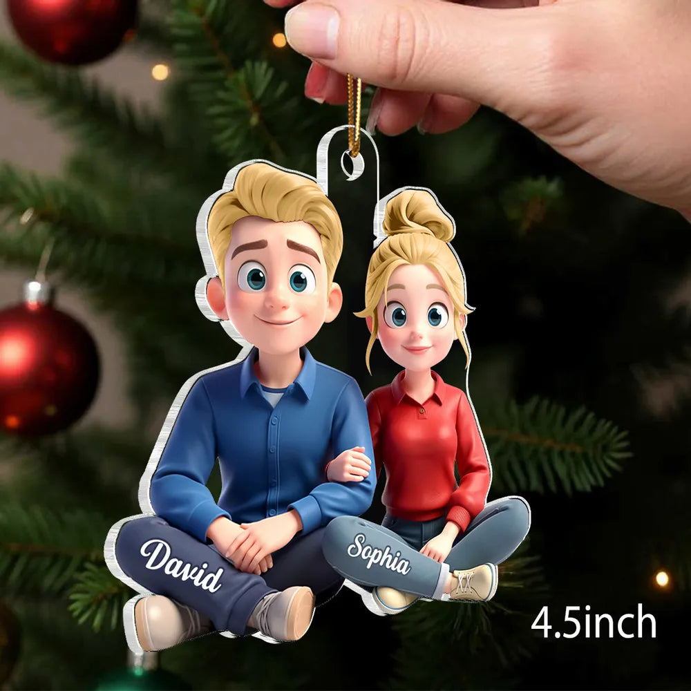 Custom Couple Christmas Ornament - Personalized Gift for Holidays Ornament MagicInPrints