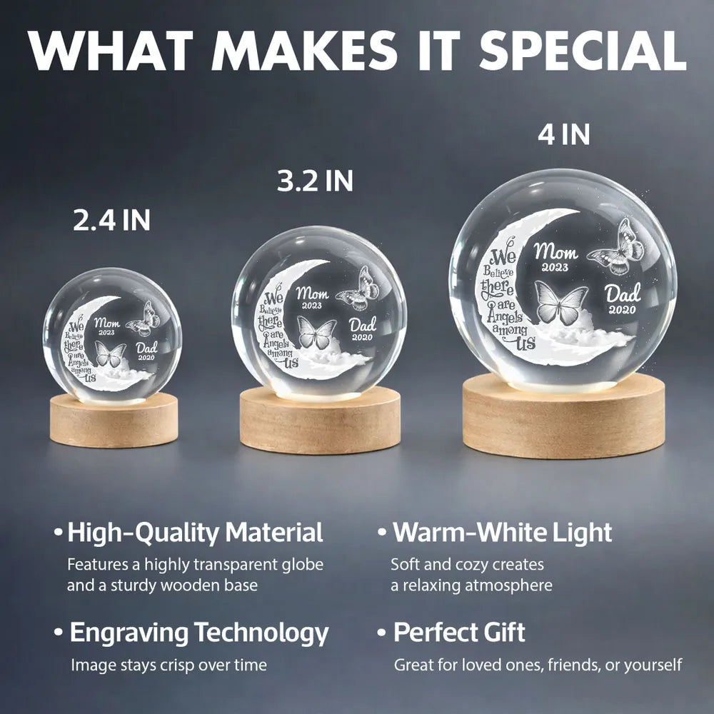 Personalized Memorial Moon Lamp for Family - Remembrance Gift Lamp MagicInPrints