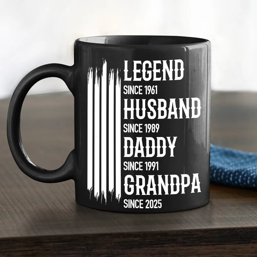 Personalized Black Coffee Mug for Dad - Legend Husband Daddy Grandpa Gift Cup MagicInPrints