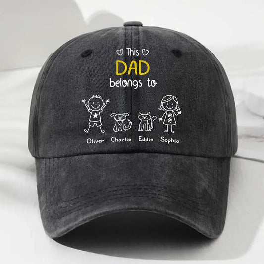Custom Dad Hat for Fathers - Personalized Family Names Gift Hat MagicInPrints