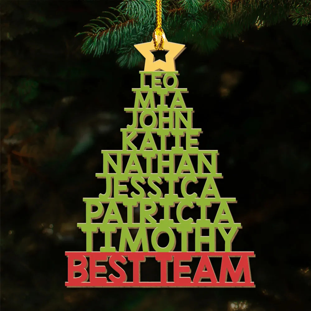 Personalized Team Christmas Tree Ornament for Office - Holiday Decoration Ornament MagicInPrints