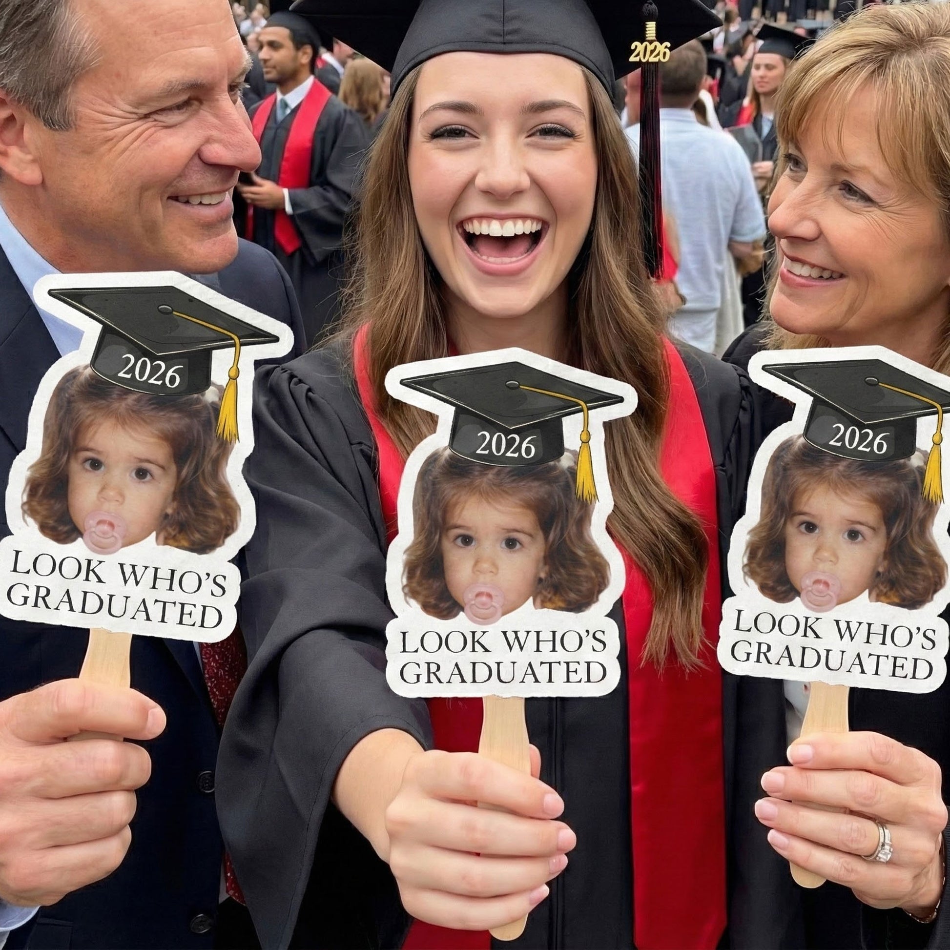Personalized Graduation Photo Fan for Family - 2026 Celebration Stationery MagicInPrints
