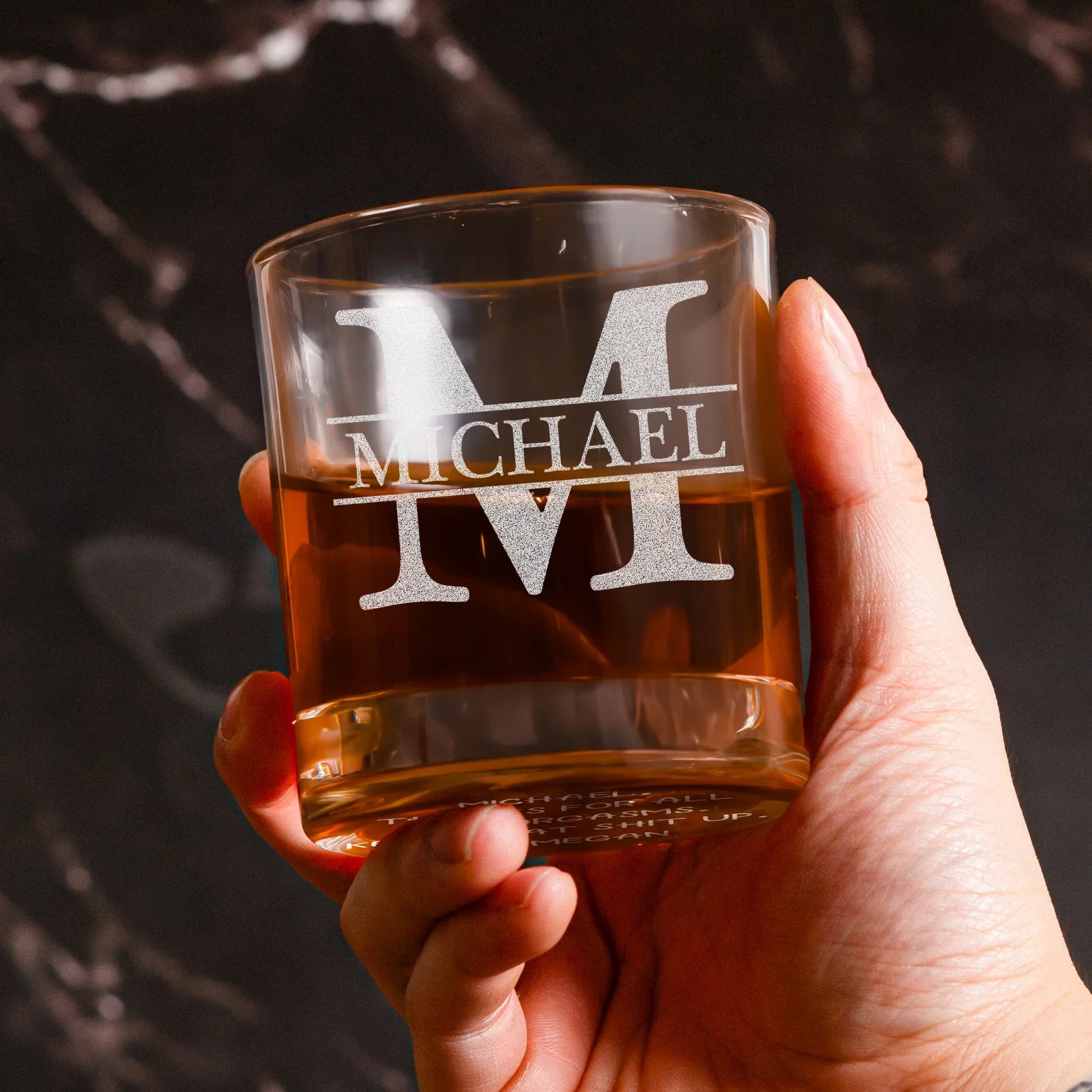 Personalized Whiskey Glass for Couples with Engraved Message - Romantic Gift Cup MagicInPrints
