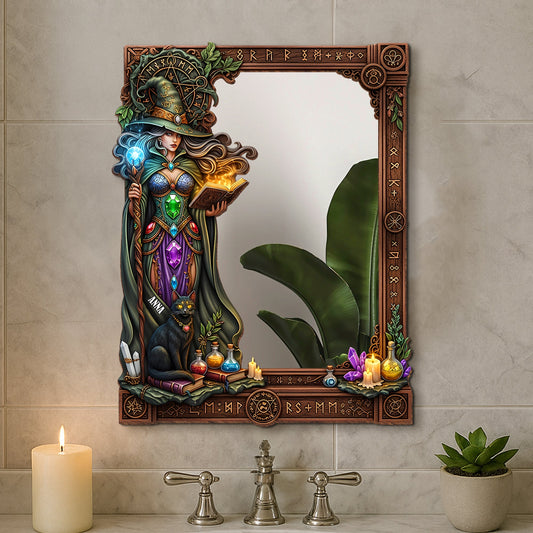 Unveil Your Magic - Mysterious Wall Hanging Mirror - Personalized Gifts for Witch Lovers Mirror MagicInPrints