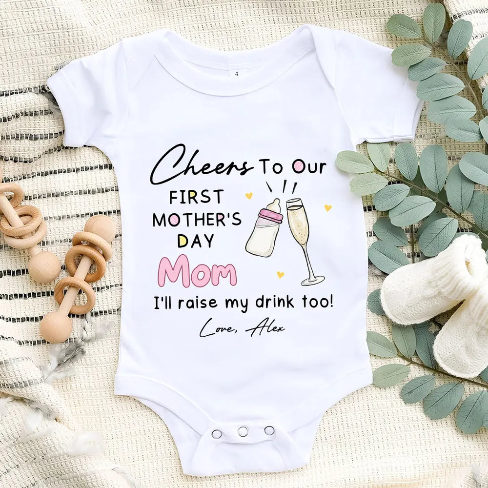 Personalized Baby Onesie for Mother's Day - First Mother's Day Gift Cloth MagicInPrints