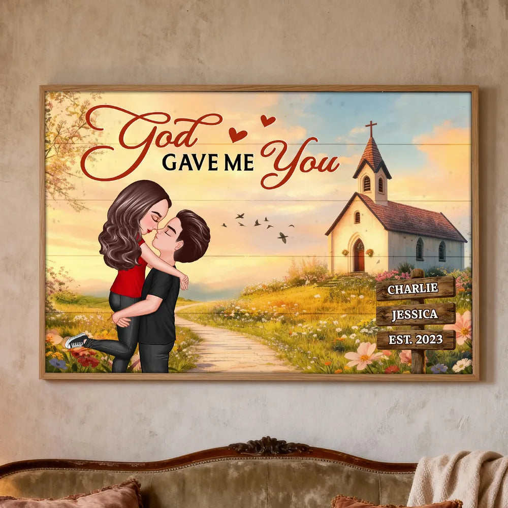Personalized Romantic Couple Art Print for Home Decor - Anniversary Gift Poster or Canvas MagicInPrints