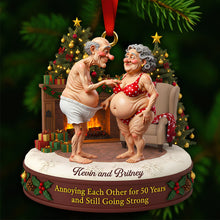 Load image into Gallery viewer, Annoying Each Other for 50 Years and Still Going Strong - Personalized Old Couple Christmas Ornament Ornament MagicInPrints
