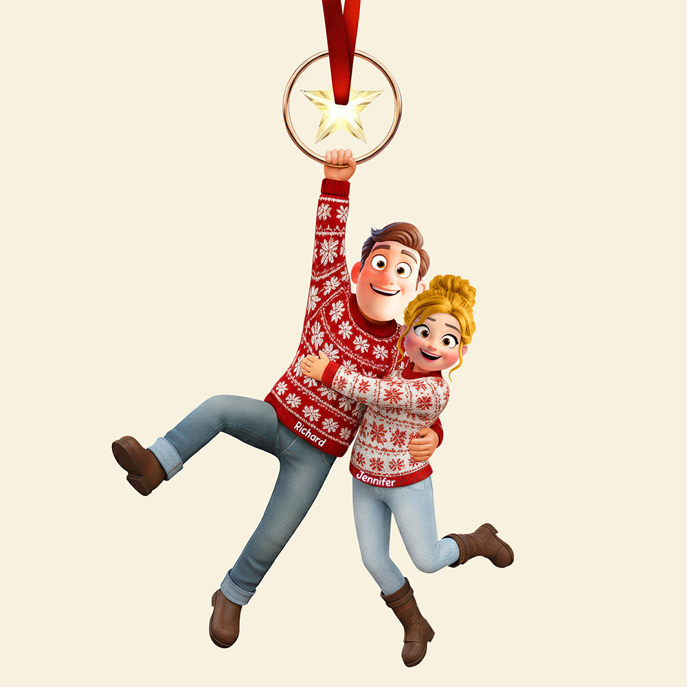 “Celebrate Your Love” - Fun Hanging Couple Ornament - Personalized Gift for Couples Ornament MagicInPrints