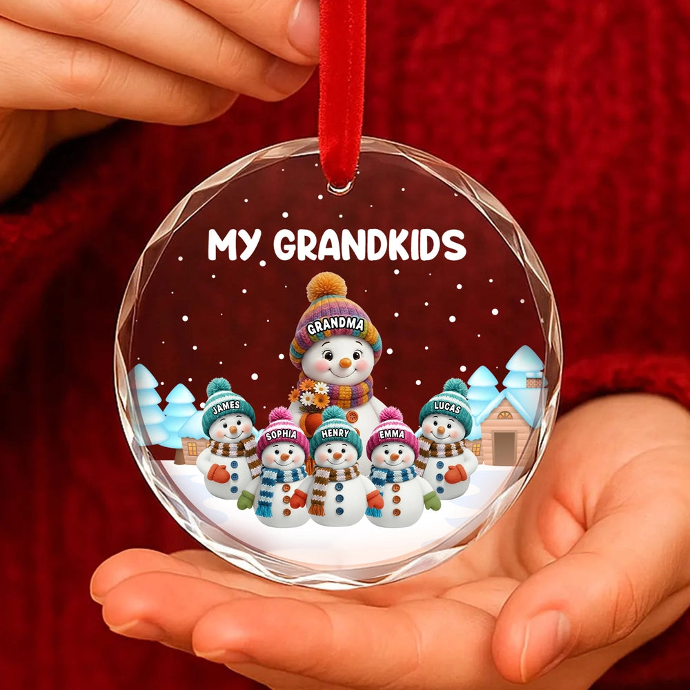 Personalized Snowman Family Ornament for Grandparents - Christmas Decoration Ornament MagicInPrints