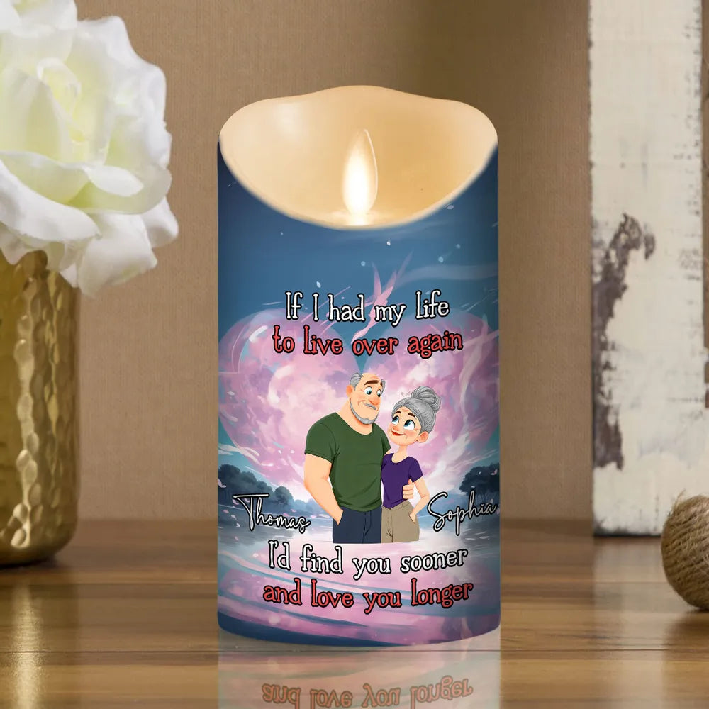Personalized LED Candle for Couples with Romantic Message - Perfect Anniversary Gift Lamp MagicInPrints