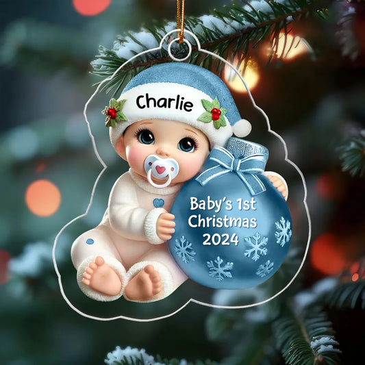 Personalized Baby's First Christmas Ornament 2024 - Custom Name Keepsake Ornament MagicInPrints