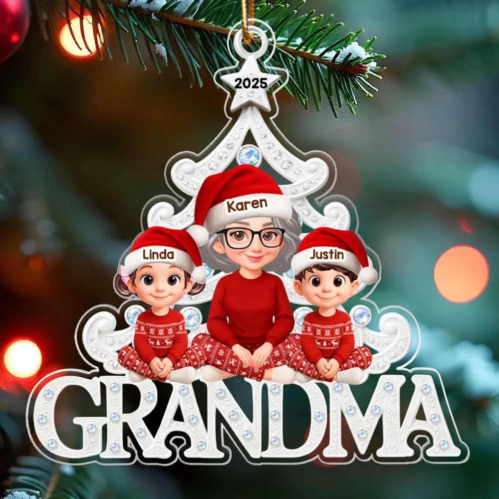 Personalized Family Christmas Ornament for Grandma - Custom Names 2025 Ornament MagicInPrints