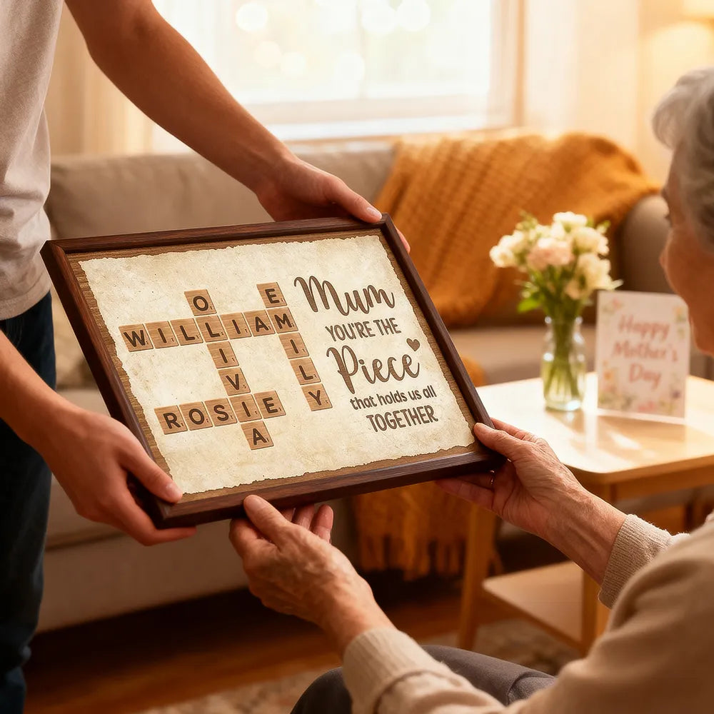 Personalized Family Name Crossword Wall Art for Mum - Heartfelt Gift for Mother's Day Poster or Canvas MagicInPrints