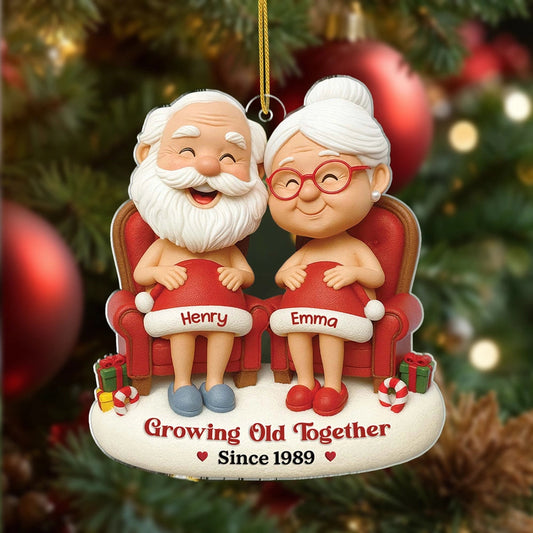Personalized Couple Christmas Ornament for Grandparents - Growing Old Together Keepsake Ornament MagicInPrints