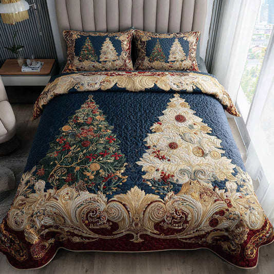 Bring the Magic of Christmas Home – 3-Piece Quilted Bedding Set – Gift for Loved Ones Quilted Bedding Set V2 MagicInPrints