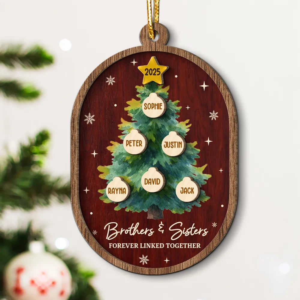 Personalized Family Christmas Ornament for Siblings - Holiday Tree Decoration Ornament MagicInPrints