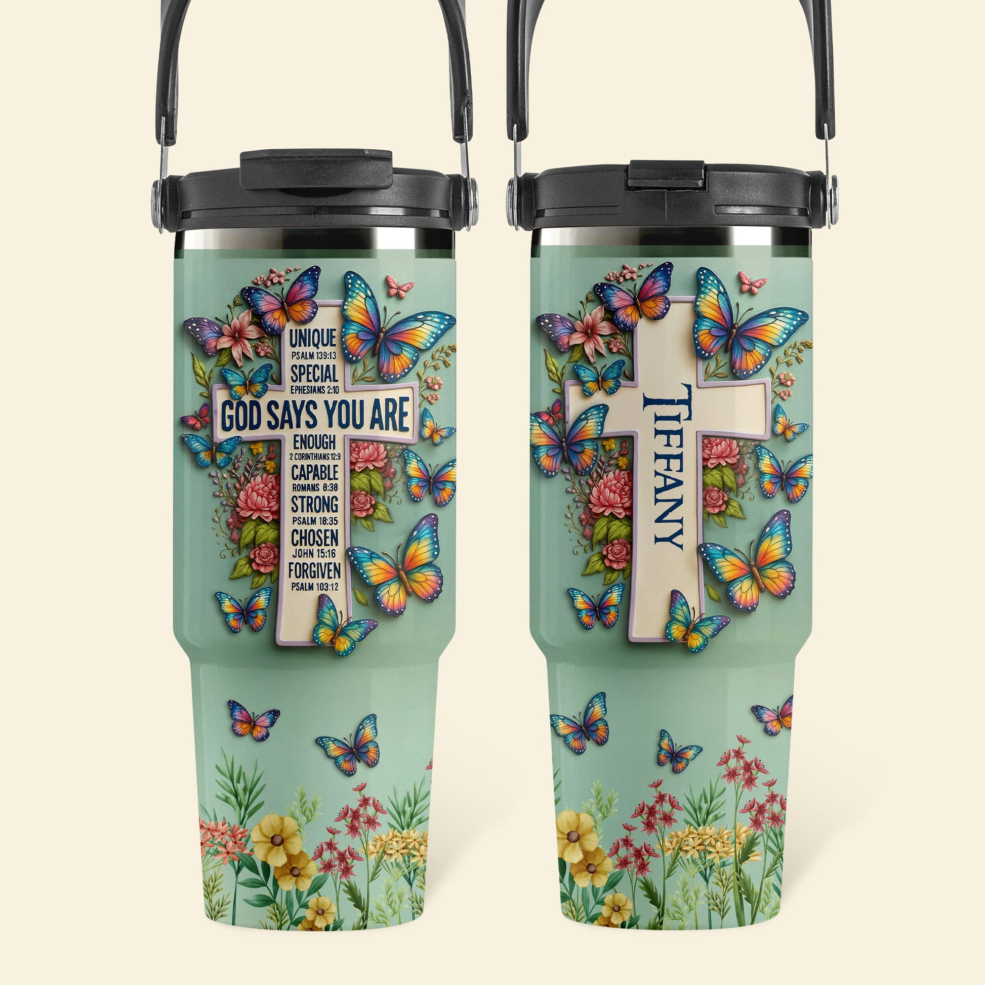 Jesus Tumbler With Handle - Personalized Gifts For Jesus Lovers Tumbler Cup MagicInPrints