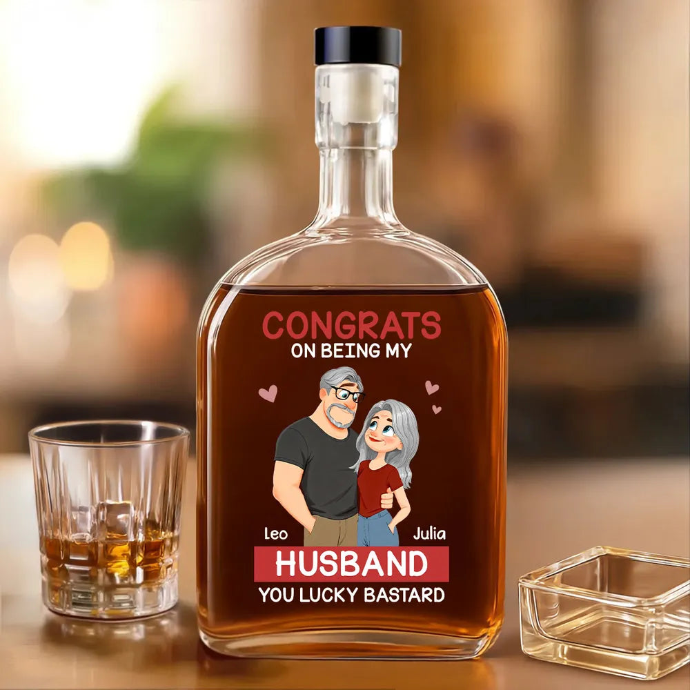 Personalized Whiskey Decanter for Husband - Funny Anniversary Gift Kitchen Supplies MagicInPrints
