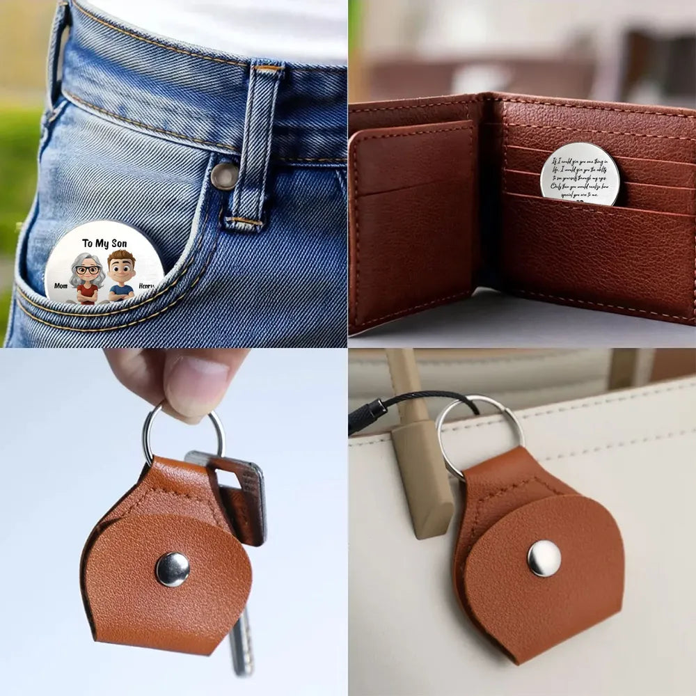 Personalized Leather Keychain for Son - Heartfelt Gift for Special Occasions Keychain MagicInPrints