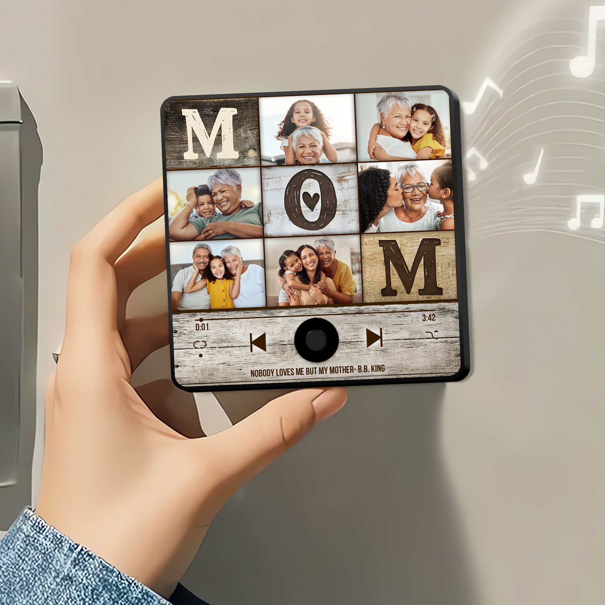 Personalized Mom Fridge Magnet with Custom Music & Photos Fridge Magnet PopCulturePrints