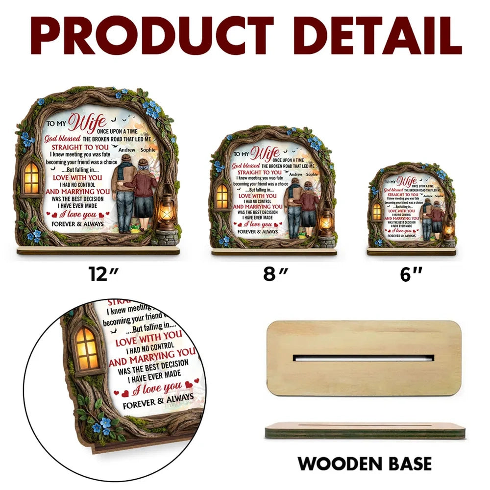 Personalized Romantic Wooden Plaque for Wife - Anniversary Gift Plaque MagicInPrints