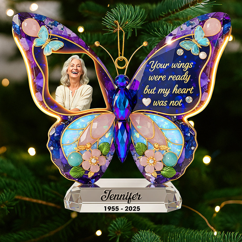 Your Wings Were Ready but My Heart Was Not - Memorial Christmas Ornament - Custom Photo Gift for Loved Ones Ornament MagicInPrints