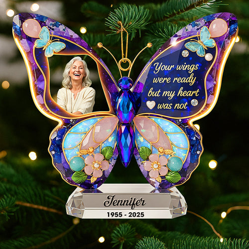 Your Wings Were Ready but My Heart Was Not - Memorial Christmas Ornament - Custom Photo Gift for Loved Ones Ornament MagicInPrints