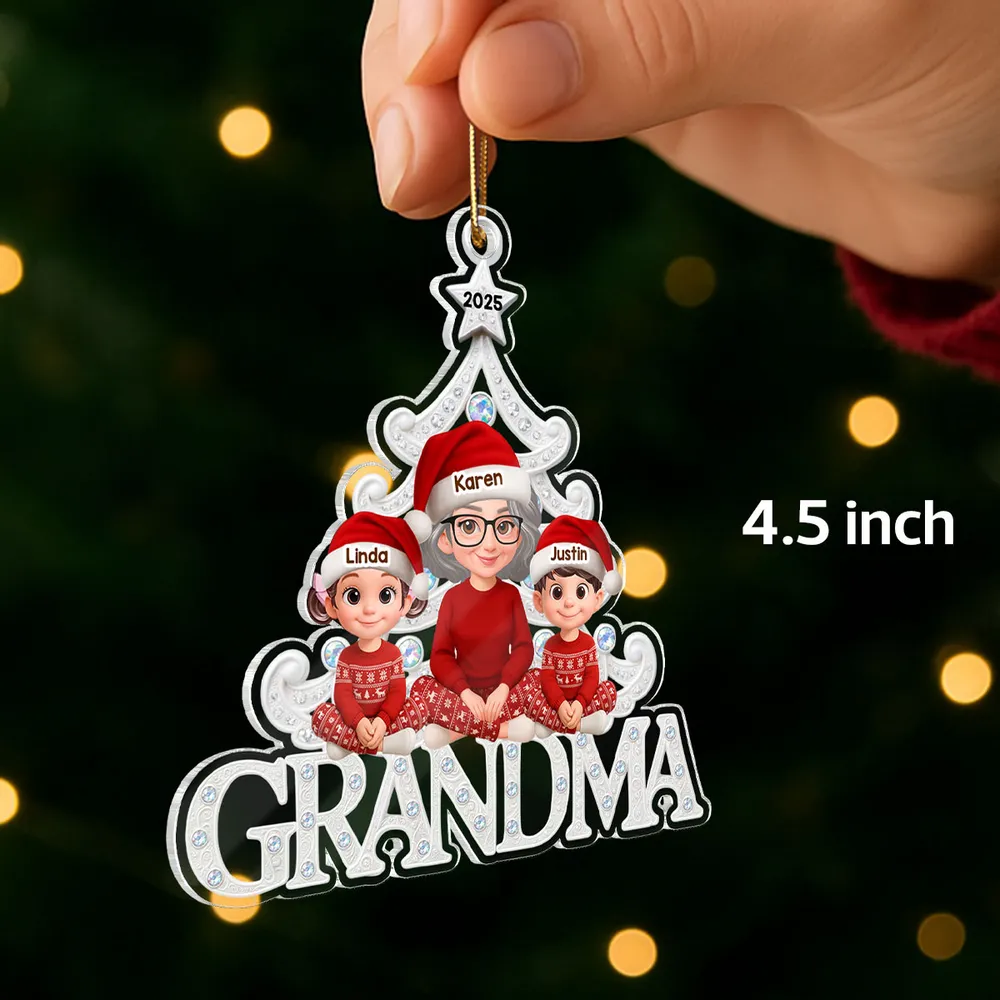 Personalized Family Christmas Ornament for Grandma - Custom Names 2025 Ornament MagicInPrints