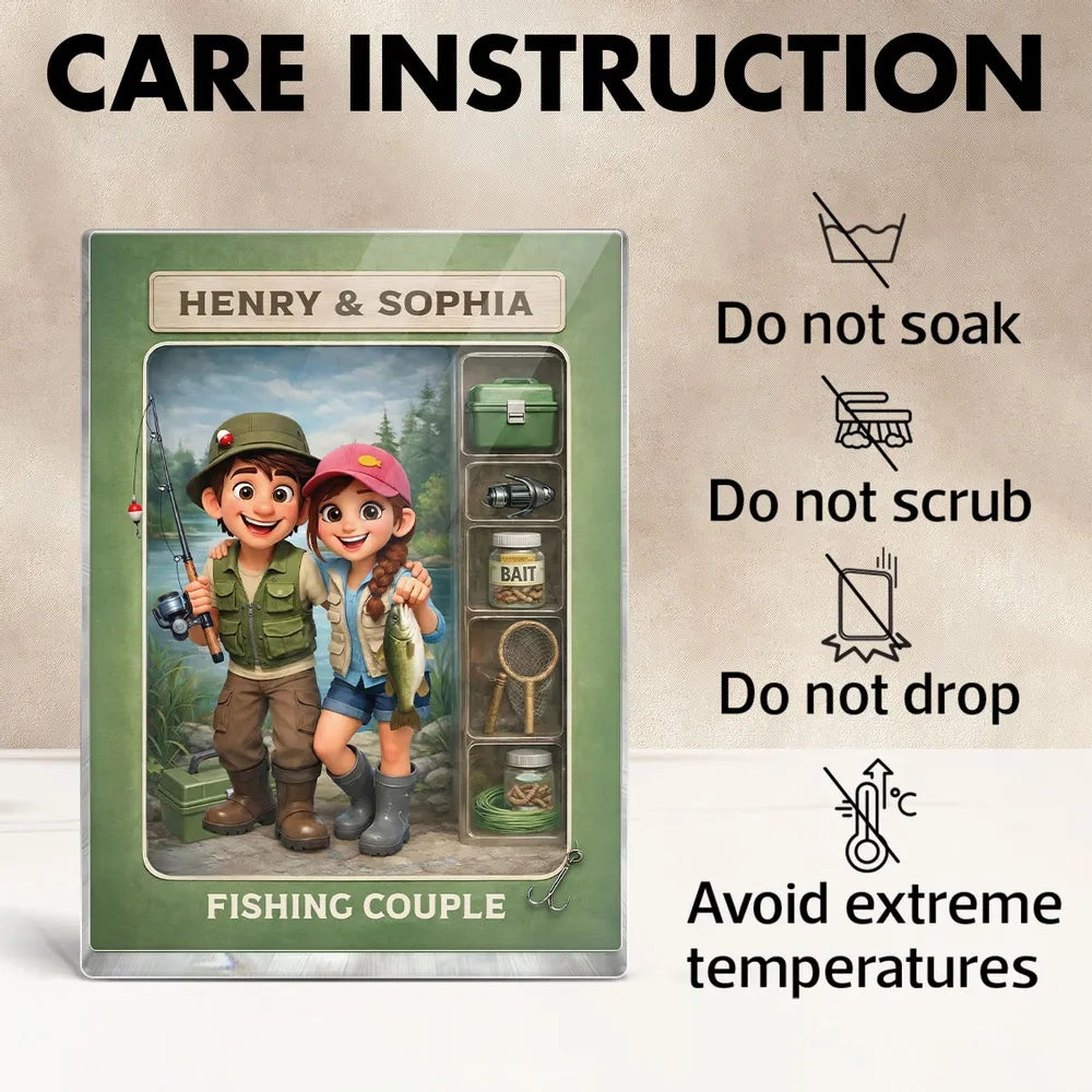 Personalized Fishing Couple Plaque for Couples - Perfect Gift for Fishing Enthusiasts Plaque MagicInPrints