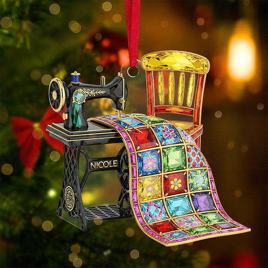 Sewing Machine Ornament - Personalized Gift for Sewing Lovers | Celebrate Creativity Ornament PopCulturePrints