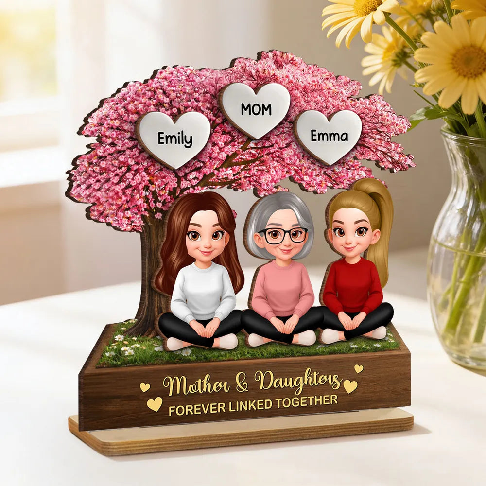 Personalized Mother Daughter Figurine Gift - Custom Names Keepsake for Family Love Plaque MagicInPrints