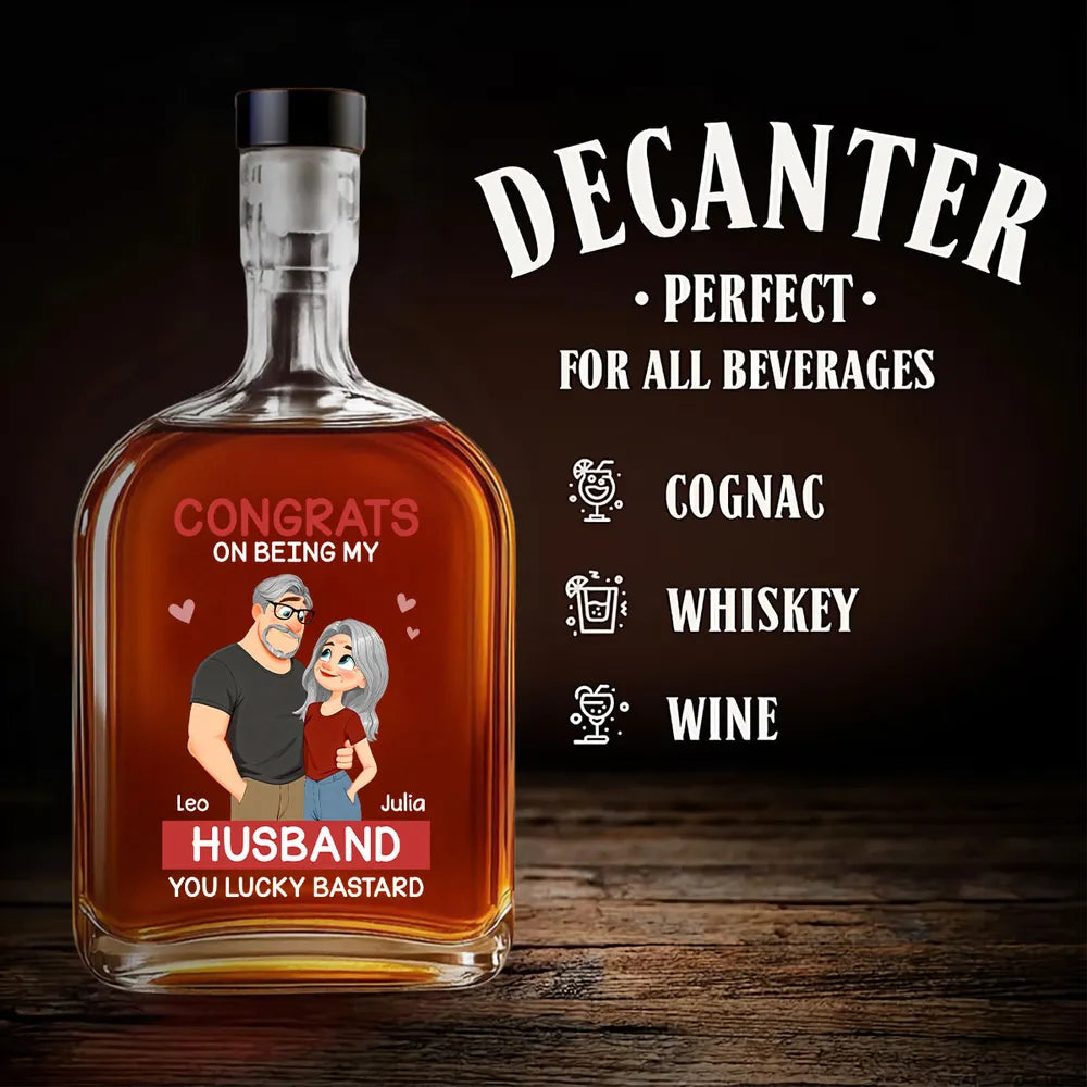 Personalized Whiskey Decanter for Husband - Funny Anniversary Gift Kitchen Supplies MagicInPrints
