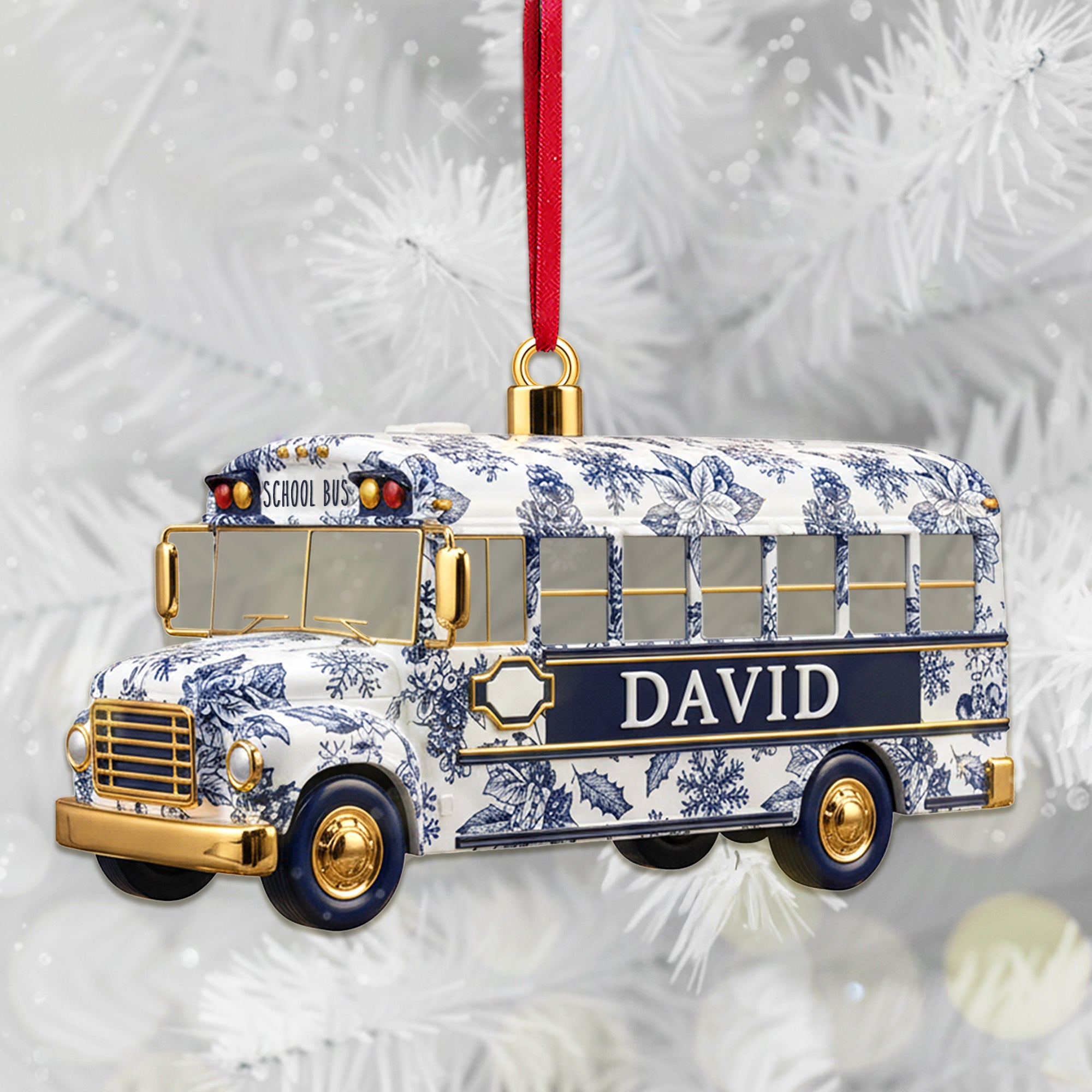 “A Special Journey” - Personalized Christmas Ornament for School Bus Drivers - Custom Gift for Educators and Transportation Heroes Ornament MagicInPrints