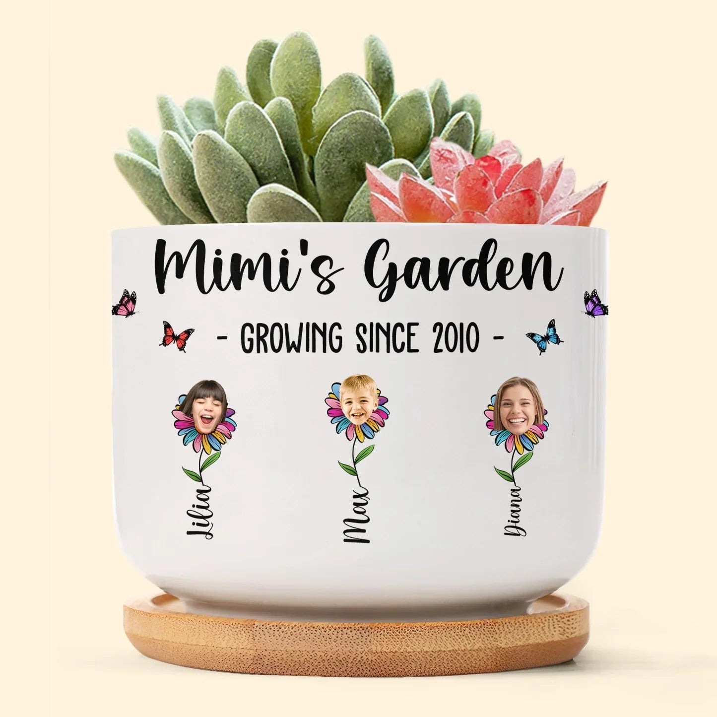 Personalized Family Flower Pot for Grandparents - Custom Photo Gift Vase MagicInPrints