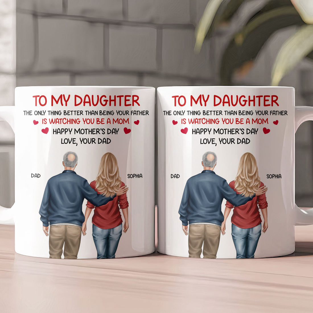 Personalized Mother's Day Mug for Daughter - Heartfelt Message from Dad Cup MagicInPrints