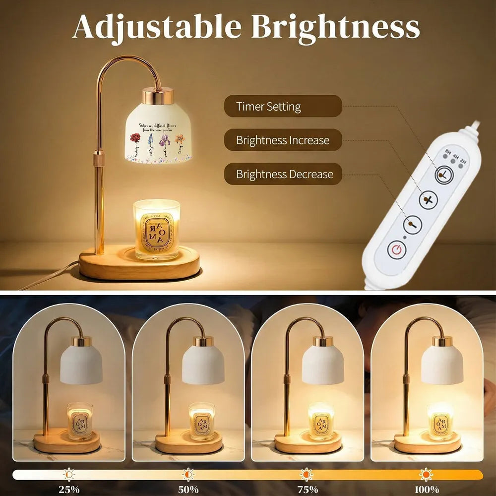 Personalized Sister Table Lamp with Floral Design - Sentimental Gift for Sisters Lamp MagicInPrints