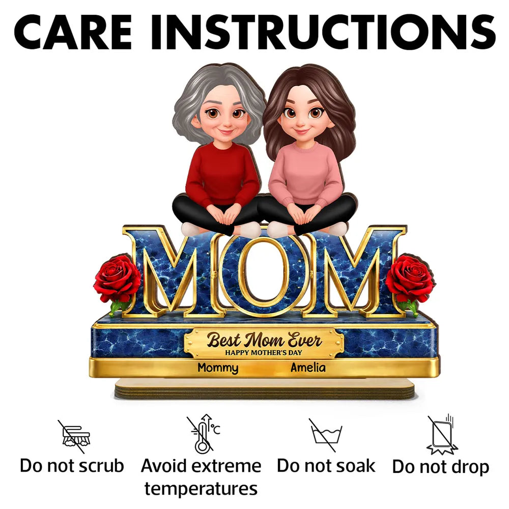Personalized Mother's Day Figurine Gift for Mom - Custom Family Characters Plaque MagicInPrints