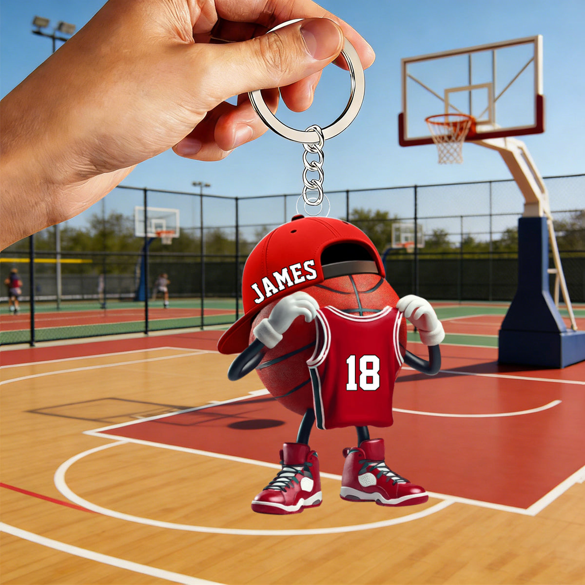 Personalized Basketball Keychain for Sports Fans - Custom Name Gift Keychain MagicInPrints