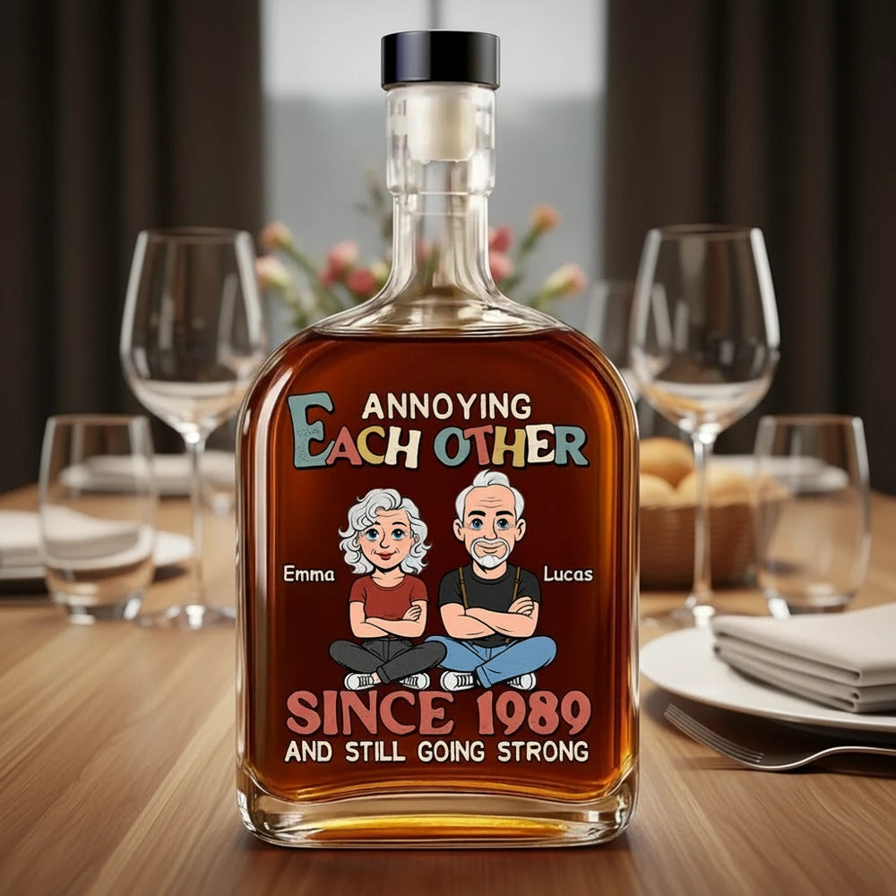 Personalized Whiskey Bottle for Couples - Funny Anniversary Gift Kitchen Supplies MagicInPrints