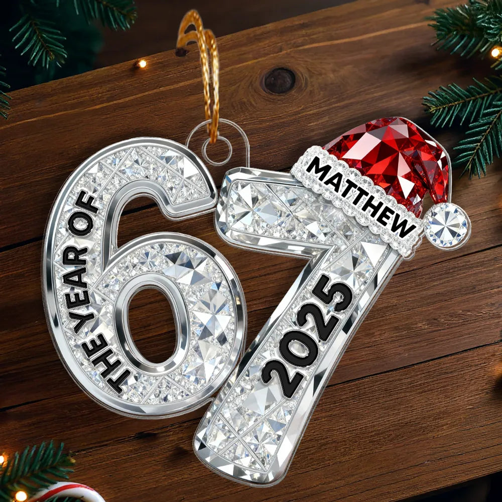 Personalized Christmas Ornament for 67th Birthday - Custom Name and Year Keepsake Ornament MagicInPrints