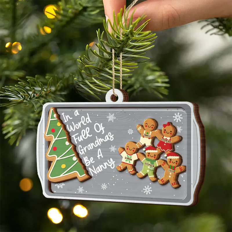 Personalized Christmas Ornament for Nana - Gingerbread Family Decoration Ornament MagicInPrints