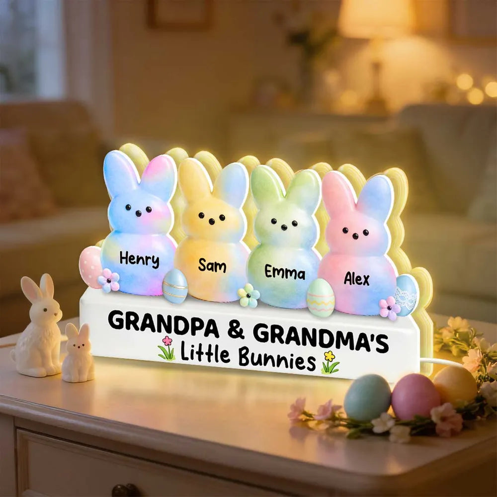 Customizable Bunny Family Light for Kids - Easter Gift Plaque MagicInPrints