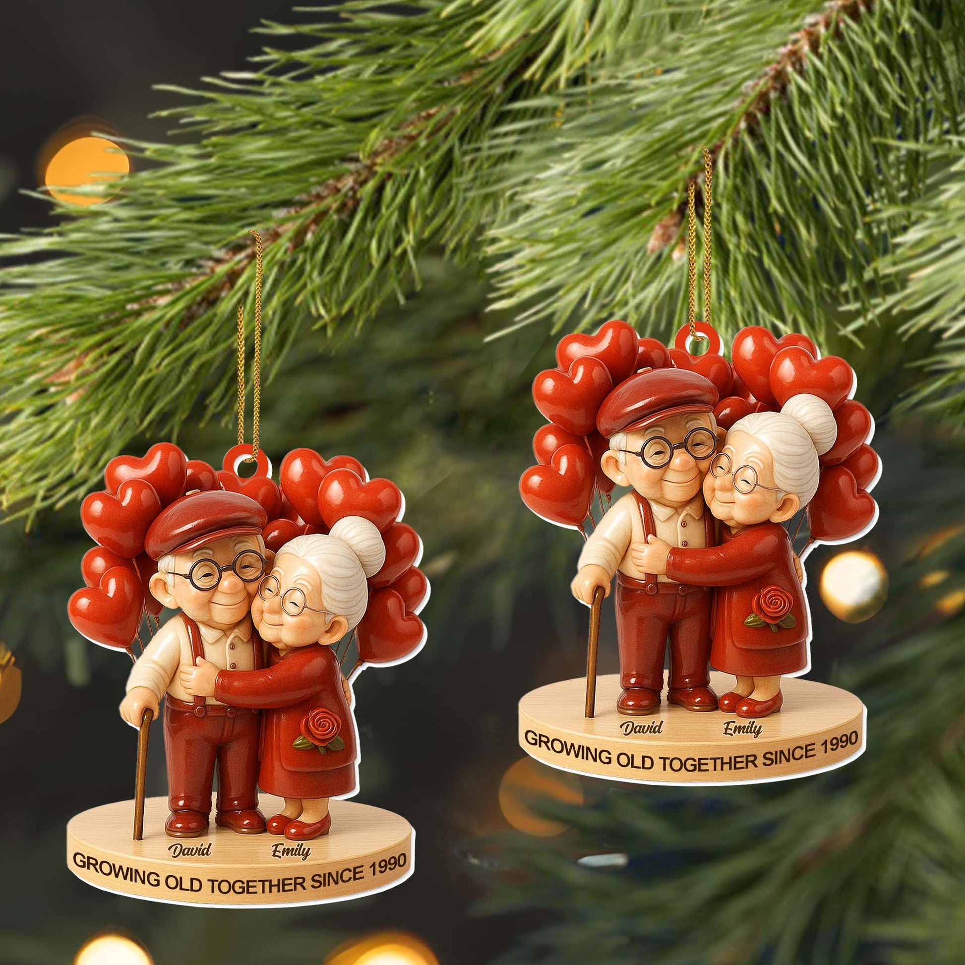 Personalized Couples Ornament for Grandparents - Heartwarming Anniversary Gift Ornament MagicInPrints