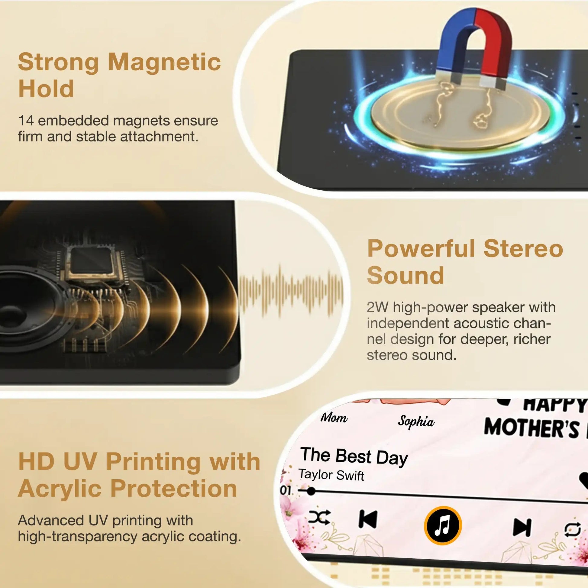 Personalized Music Plaque for Daughter - Mother's Day Gift Fridge Magnet MagicInPrints