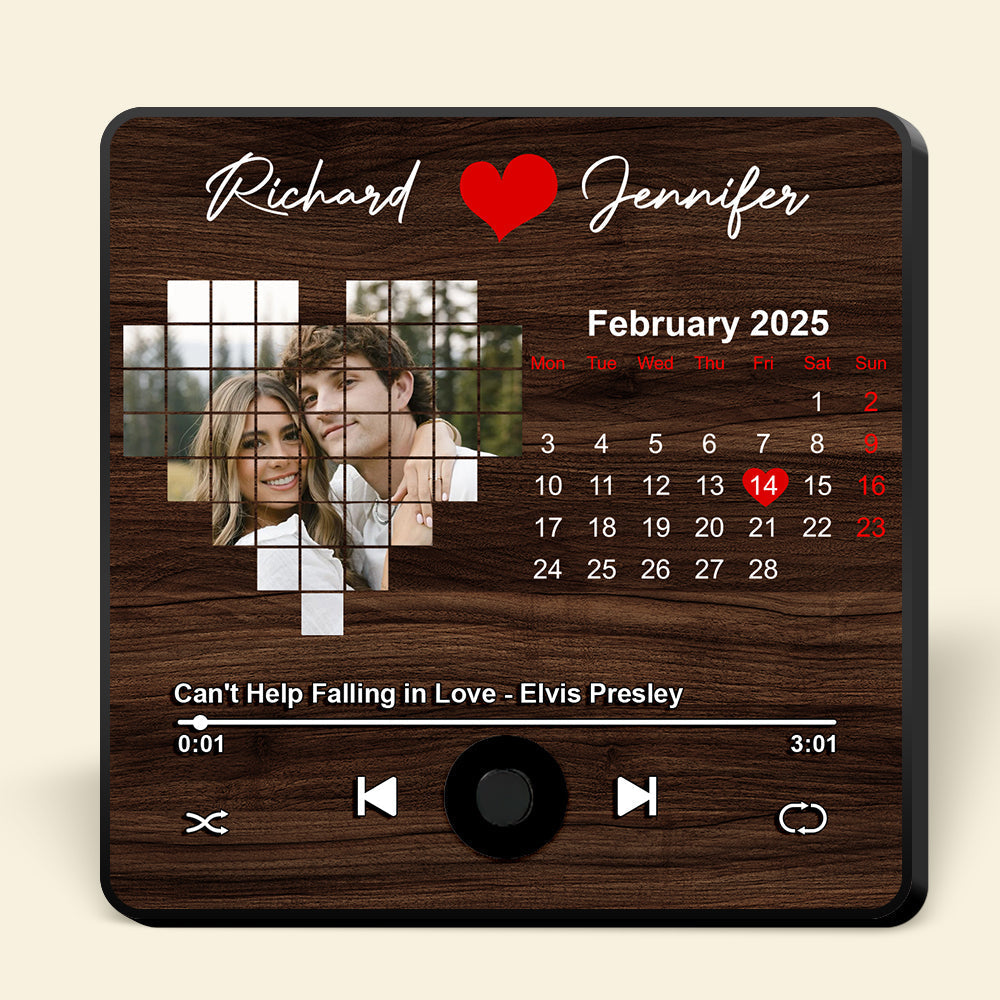 Custom Couples Fridge Magnet - Photo & Music Gift for Valentine’s Day and Special Occasions Fridge Magnet PopCulturePrints