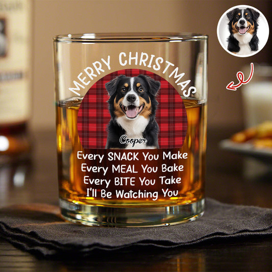 Personalized Dog Lover Whiskey Glass - Merry Christmas Gift Cup MagicInPrints
