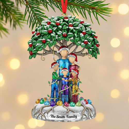 Celebrate Your Family's Love - Personalized Family Tree Ornament Ornament PopCulturePrints