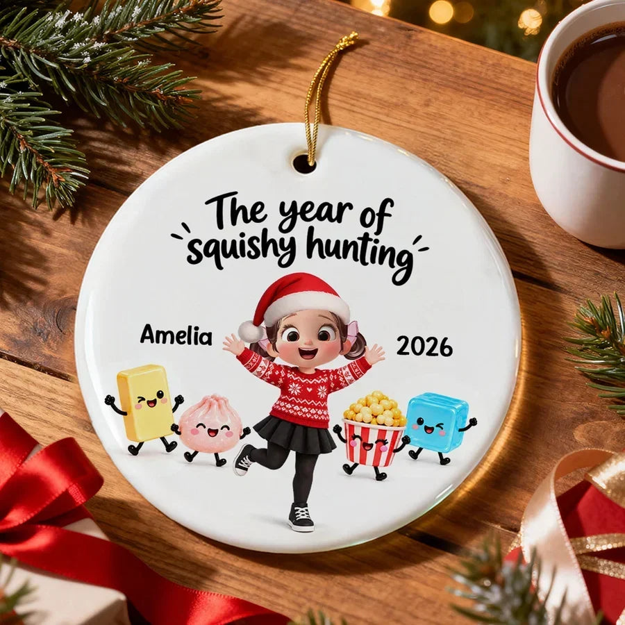 Personalized Ceramic Holiday Ornament Cute Characters Gift for Kids